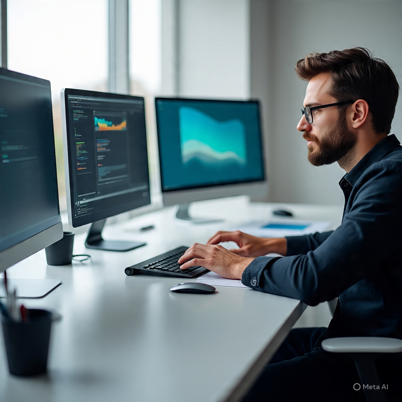 Illustration showing tools and tips for working efficiently in design with shortcuts, libraries, versioning, and asset management.